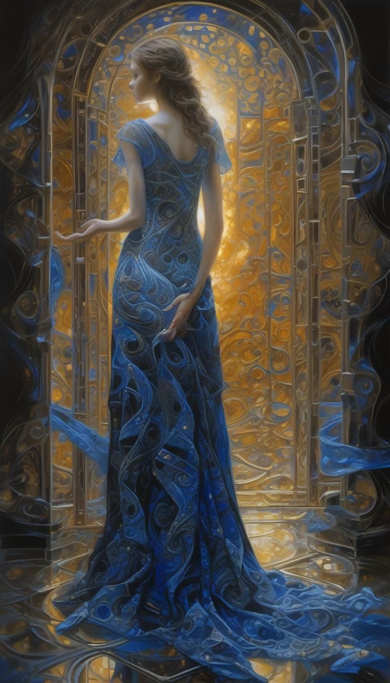 Ethereal Goddess Portrait in Oil Painting Style