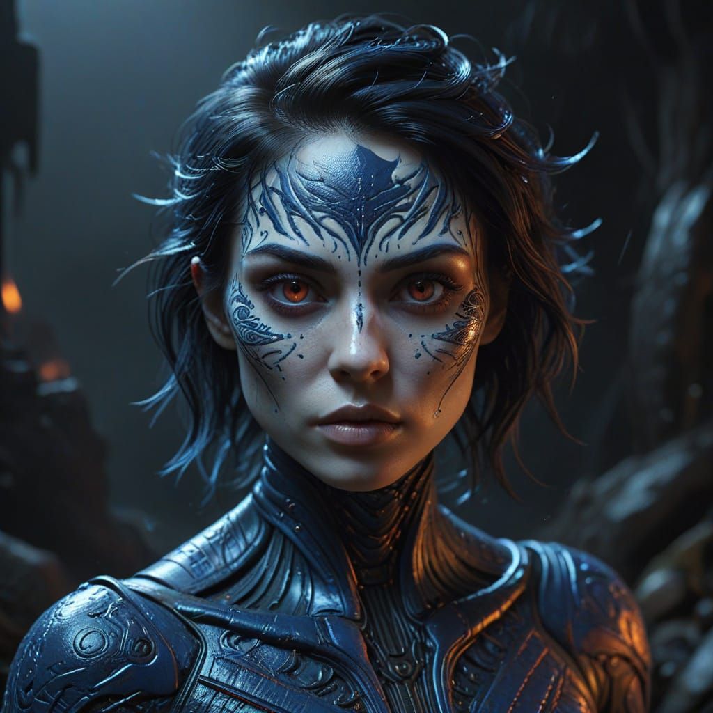 Regal Alien Goddess with Mystical Power