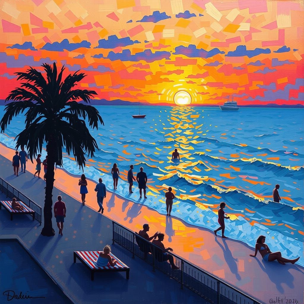 Summer night by the sea