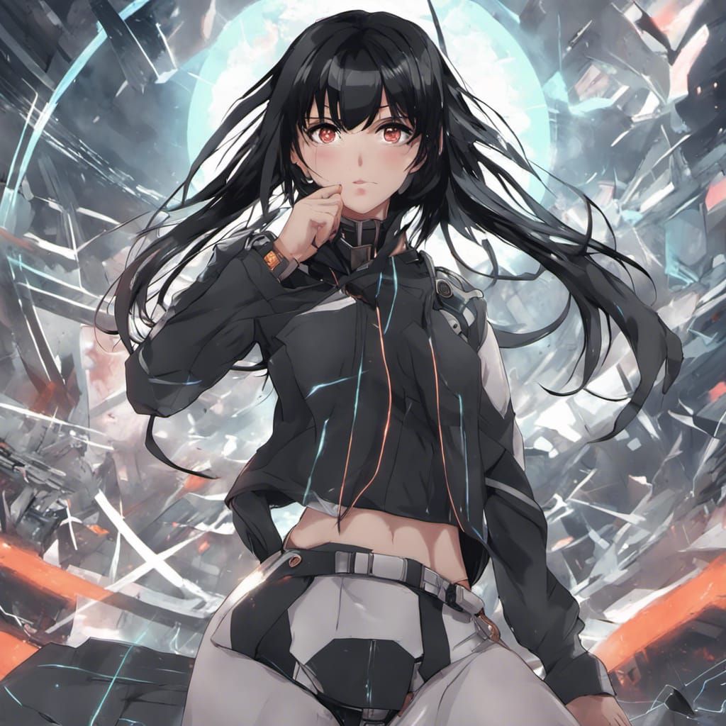 Sci-Fi Anime Girl in Futuristic Outfit