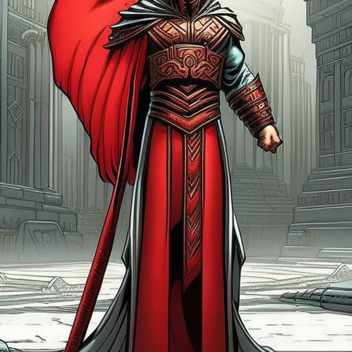 Tall Roman Senator in Comic Book Art Style