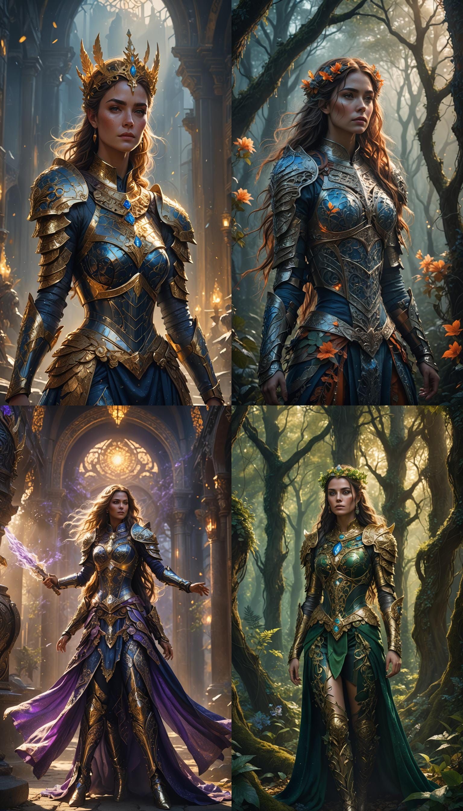 Fantastical Woman: Detailed Matte Painting in Deep Color