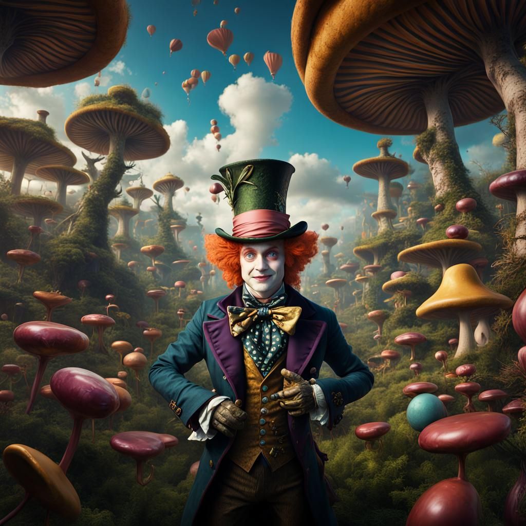 Mad Hatter in Wonderland: Detailed Matte Painting