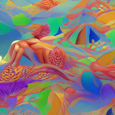Colorful Concept Art Digital Illustration in Klarwein Style