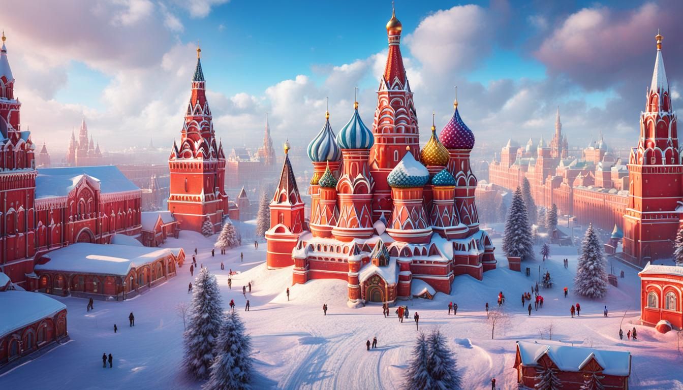Moscow's Red Square in Candyland Style
