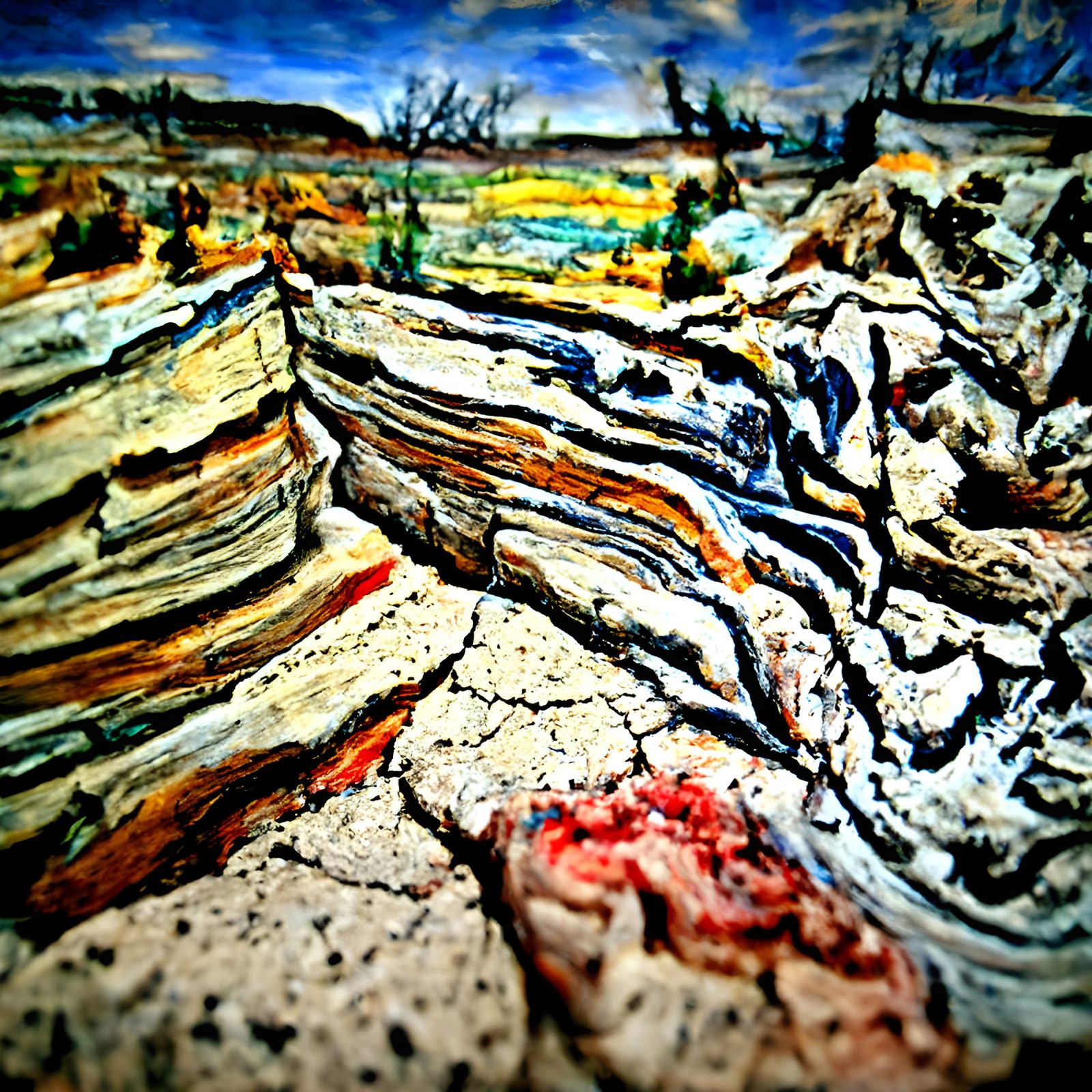 Hyperrealistic Badlands Landscape Photography