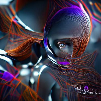 Sci-Fi Abstract Woman in Dark Digital Art