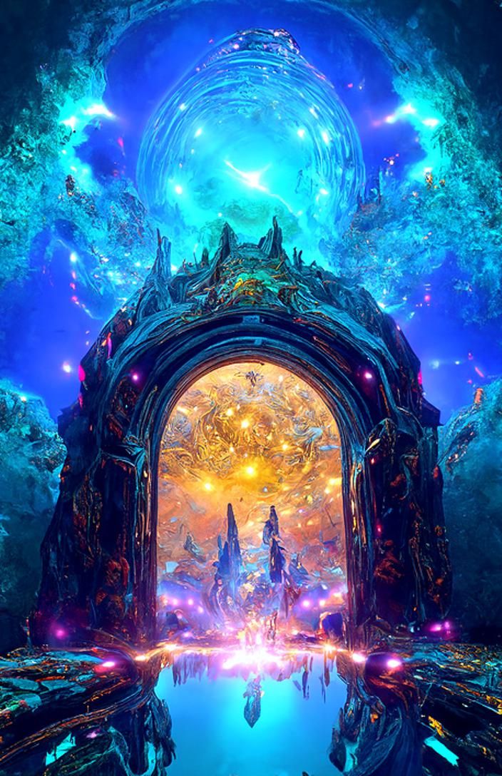 Cosmic Portal to Another Dimension in Pastel Tones