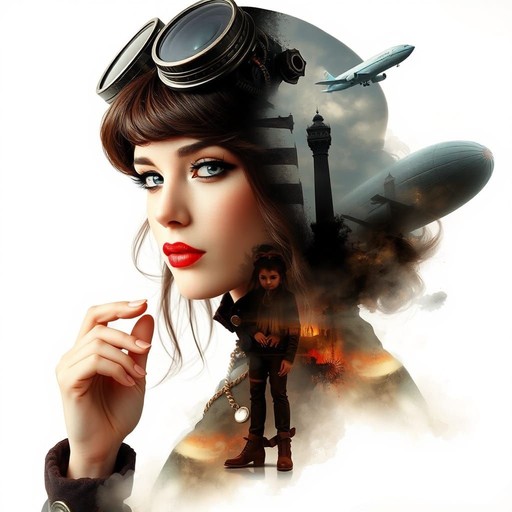 Surreal Steampunk Portrait with Dieselpunk Accents