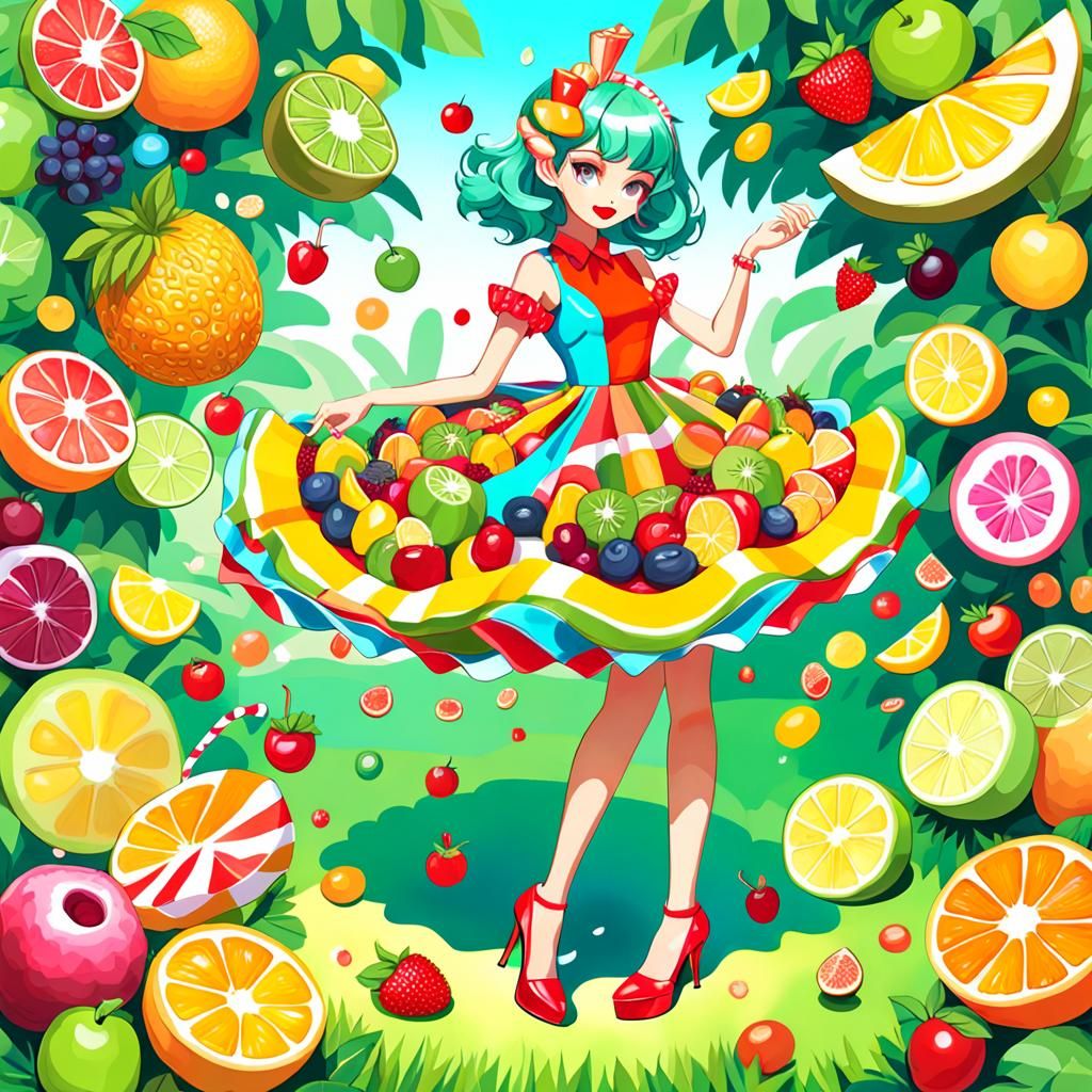 Fruit Salad Fashion in Candyland Art Style