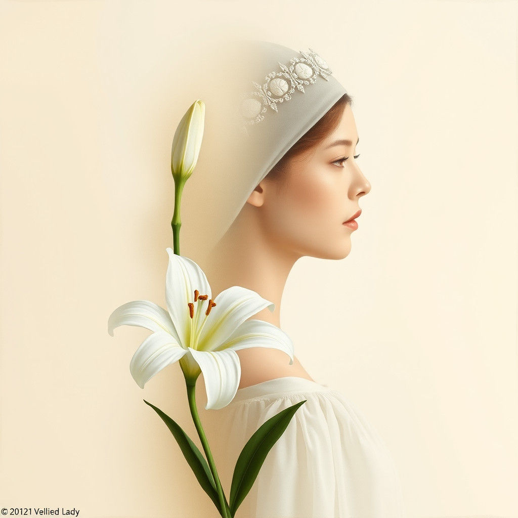 Elegant Portrait of Lily and Lady in Minimalist Style