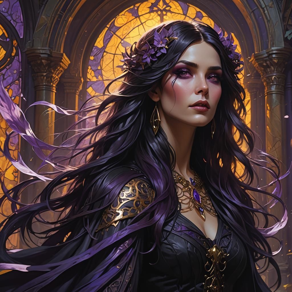 Dark Fantasy Woman in Gothic Attire