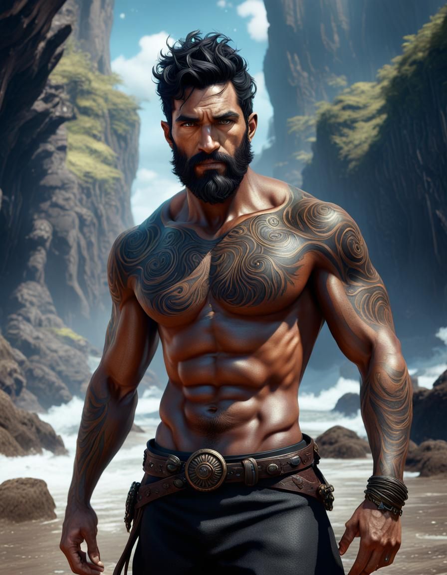 Detailed Matte Painting of a Wavy-Haired Man