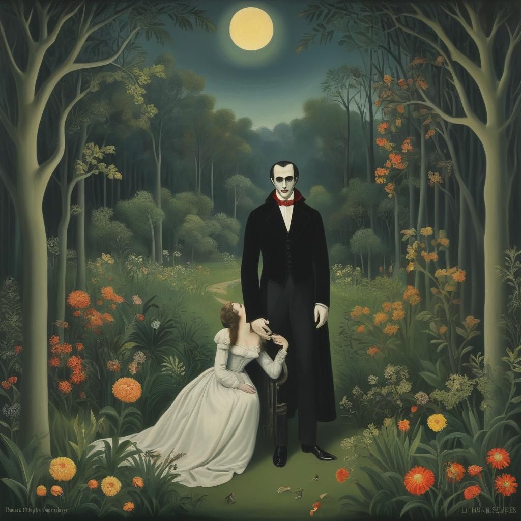 Vampire Blockbuster Poster in Naive Art Style