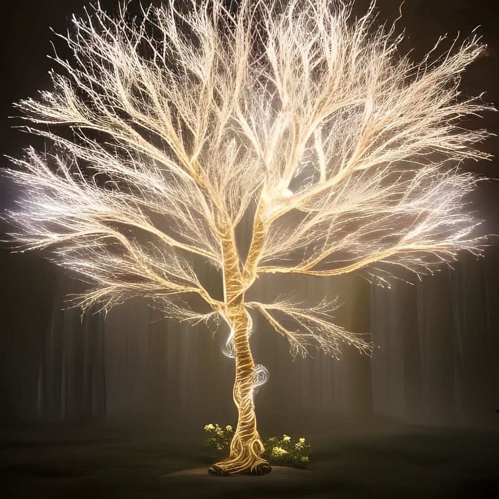 Luminescent Tree in Detailed Digital Fantasy Style