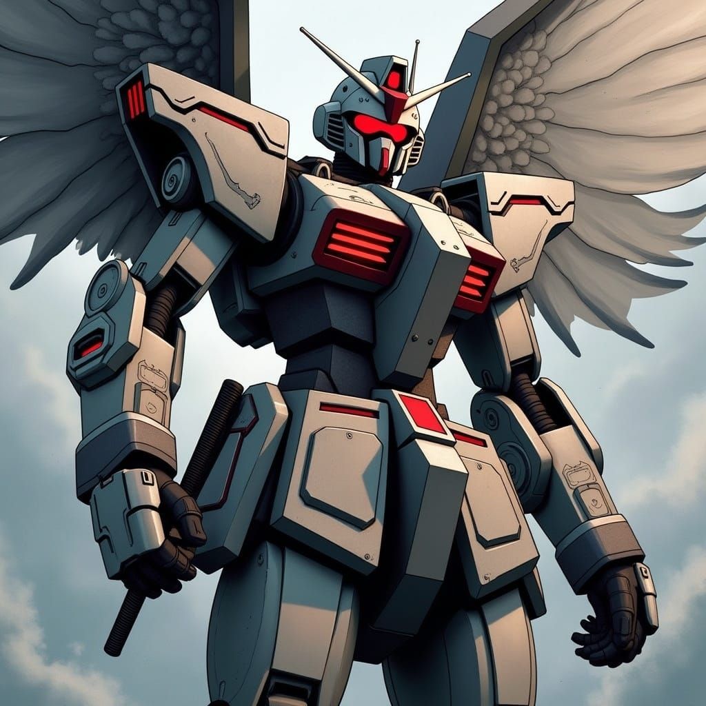 Wing Gundam in Junji Ito Style