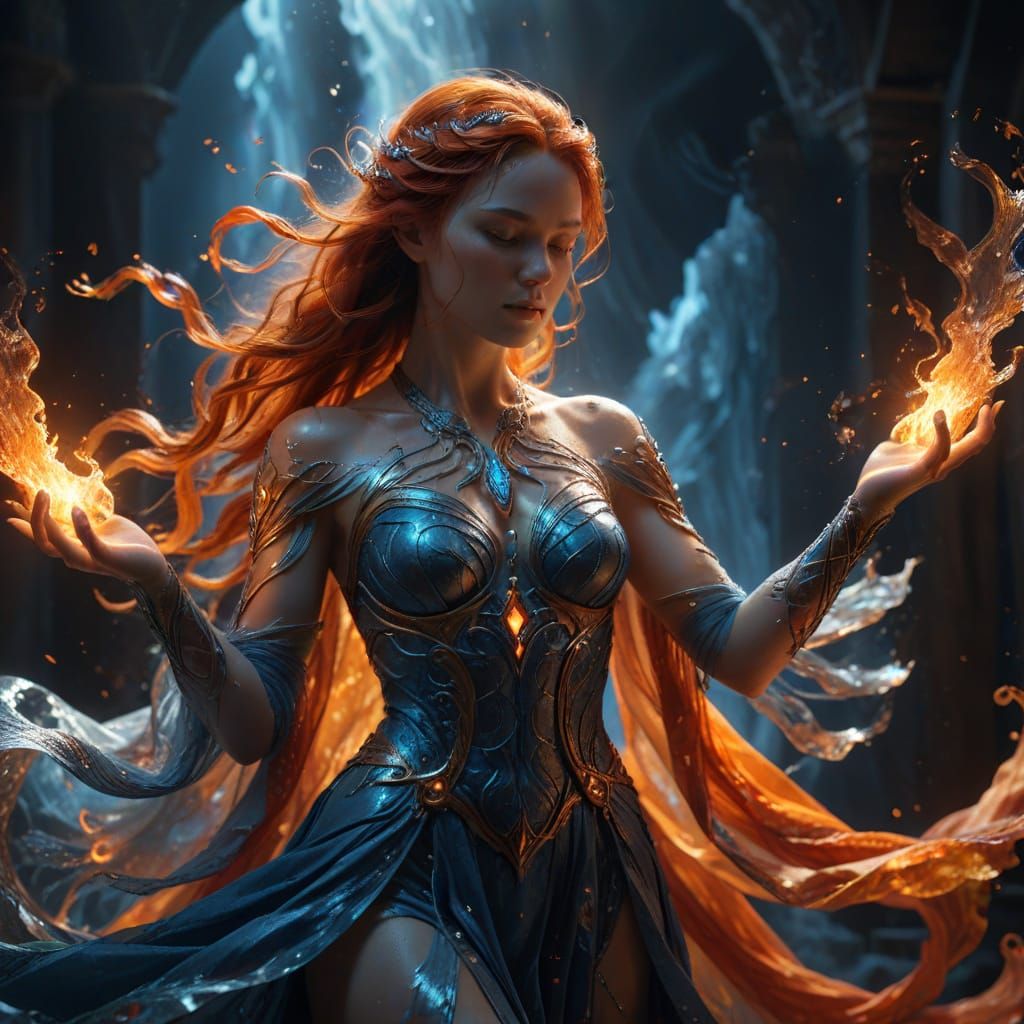 Ice and Fire Goddess Embodies Divine Balance