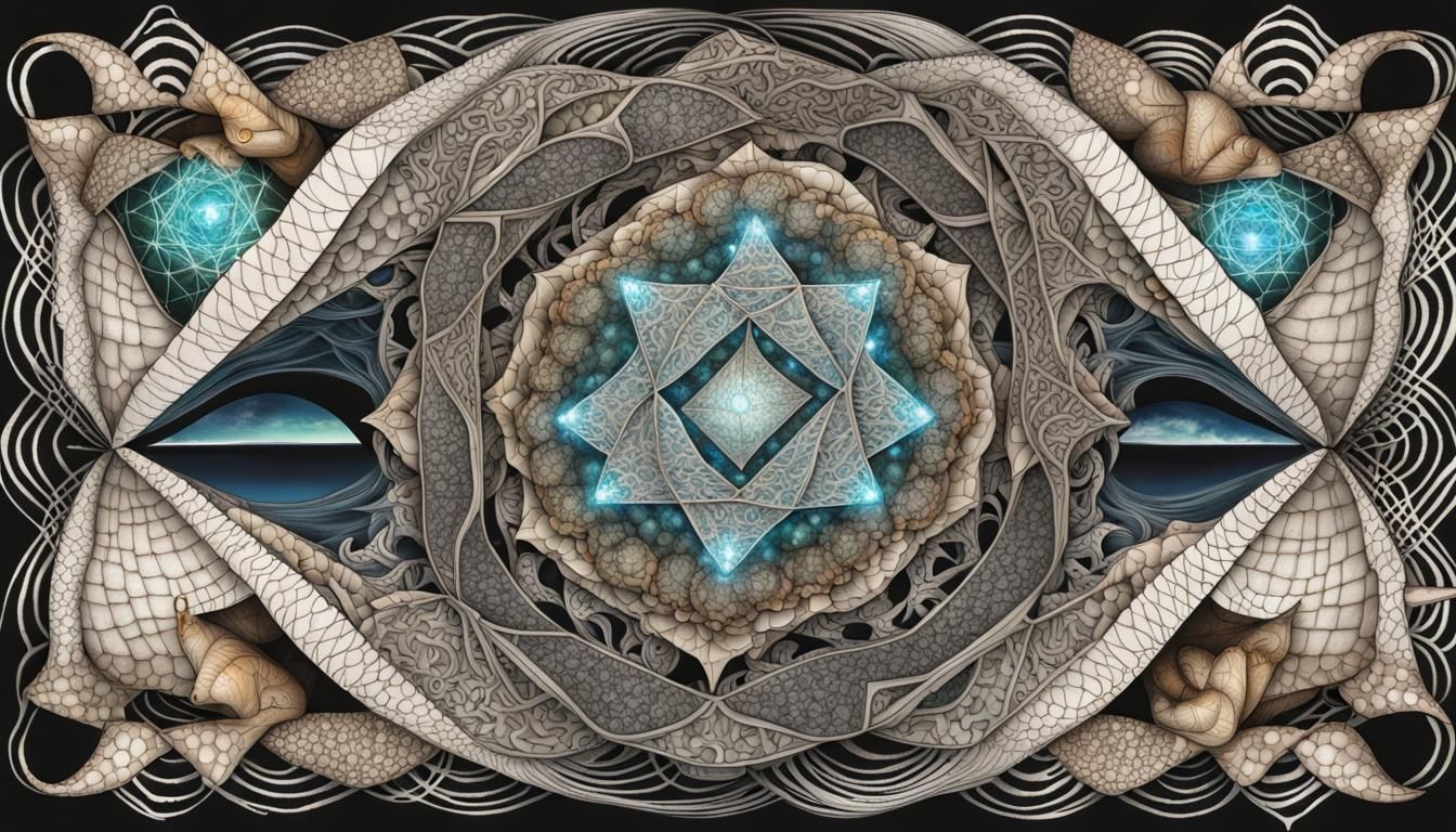 Goanna with Fractal Quantum Zentangle Design