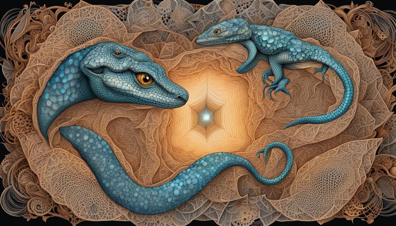Mystical Goanna Amidst Quantum Fractals and Refractive Geome...