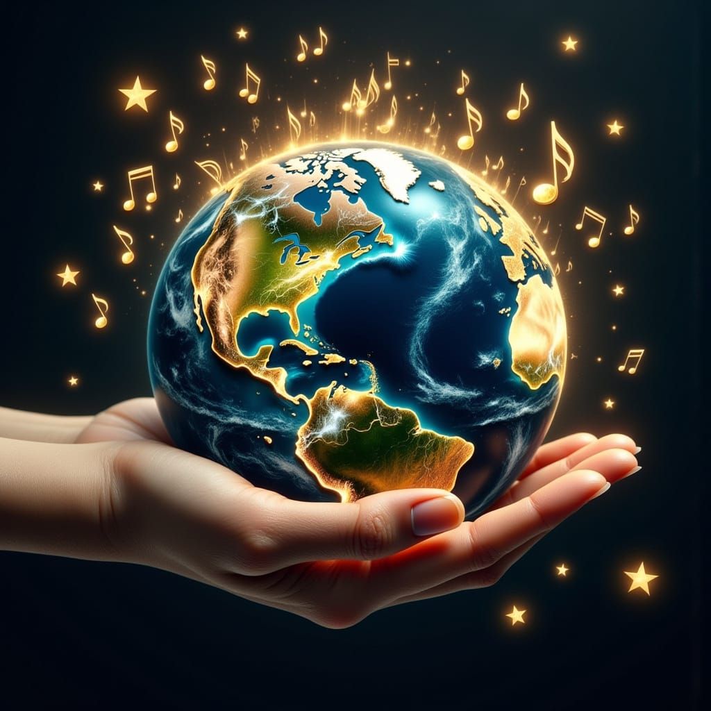 A Giant Hand Holds the Earth in Cosmic Harmony