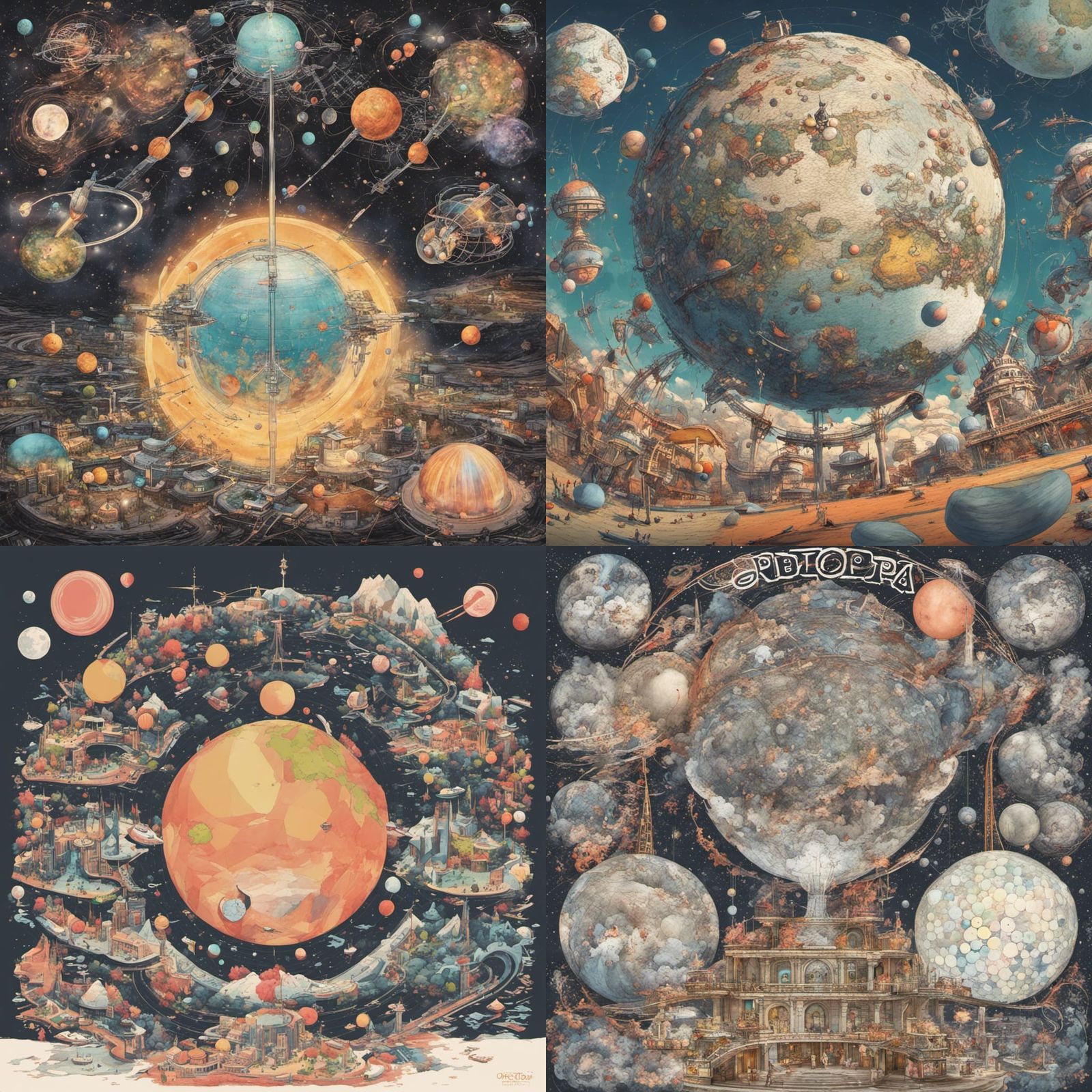 AI Concept of Orbitopia: A Utopian Space Society