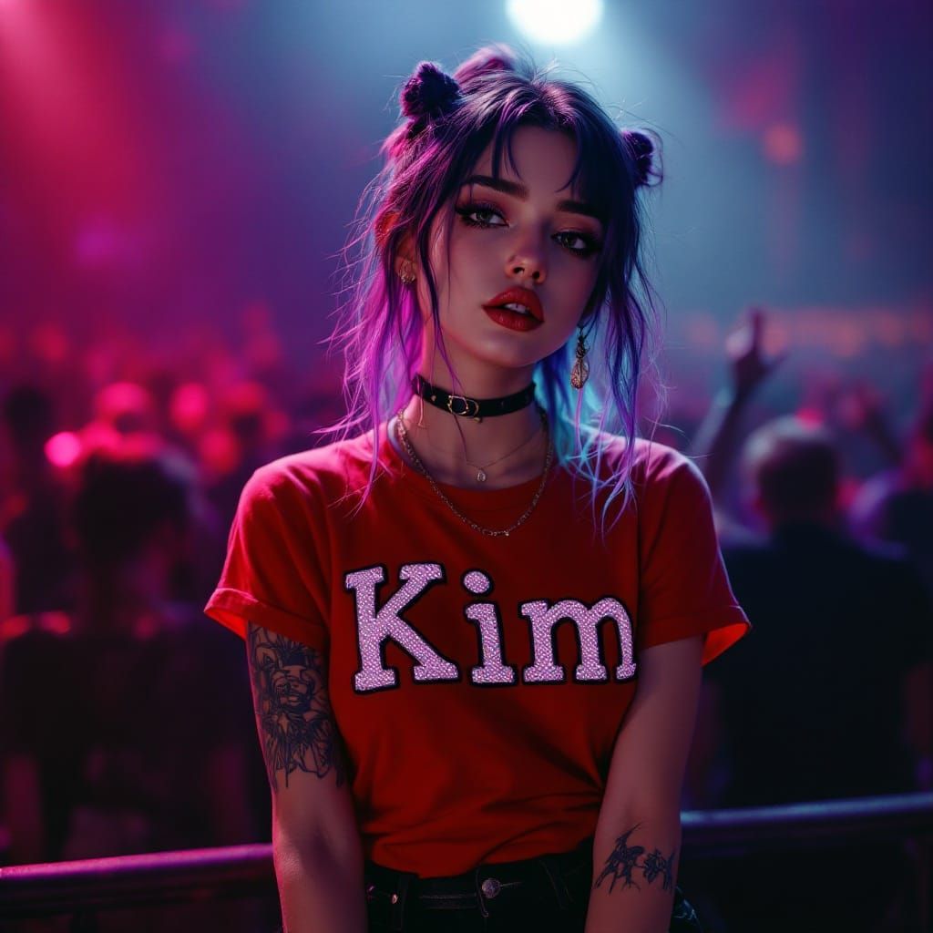 Emo Girl with Pigtails in Digital Art Style