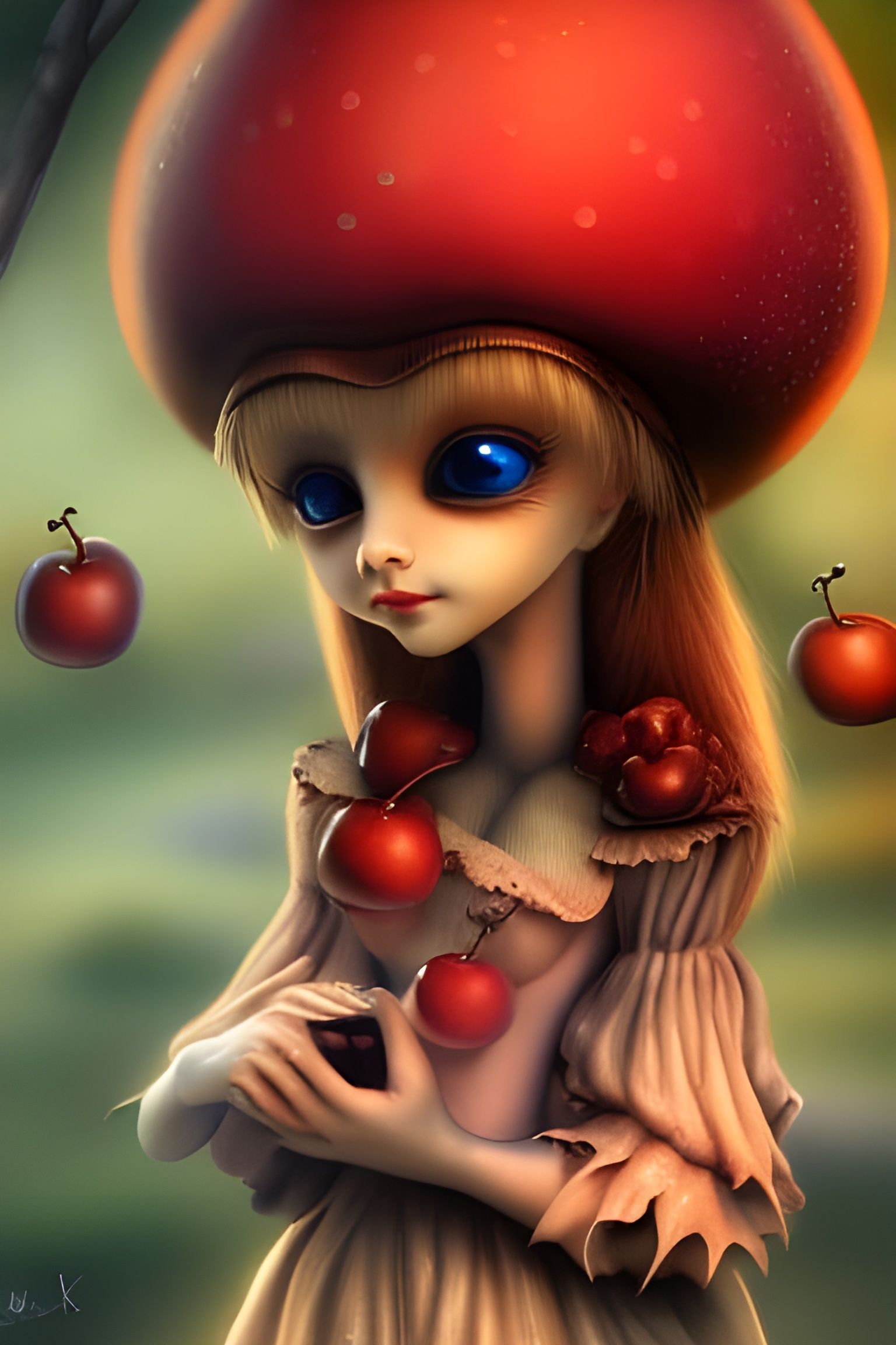Anthropomorphic Apples in Fantasy Orchard Village