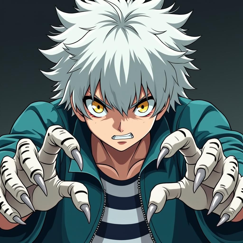 Teen with Tiger Paws in Anime Style