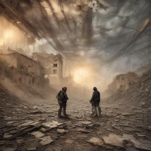 A wide shot capturing the scale of the tragedy and the sheer magnitude of loss in Sabra and Shatila, a haunting reminder...