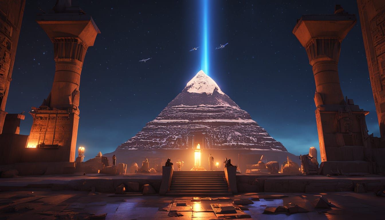 Egyptian Goddess Empress Under Celestial Starlight