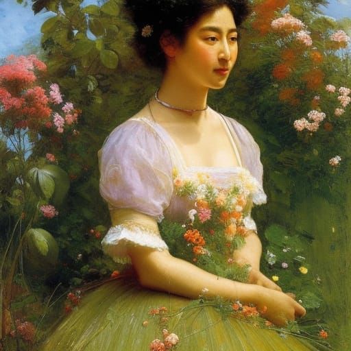 Surreal Portrait Inspired by Studio Ghibli and Impressionism