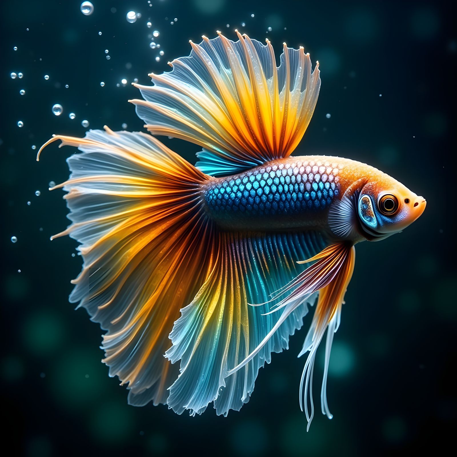 Majestic Betta Fish Underwater Photography