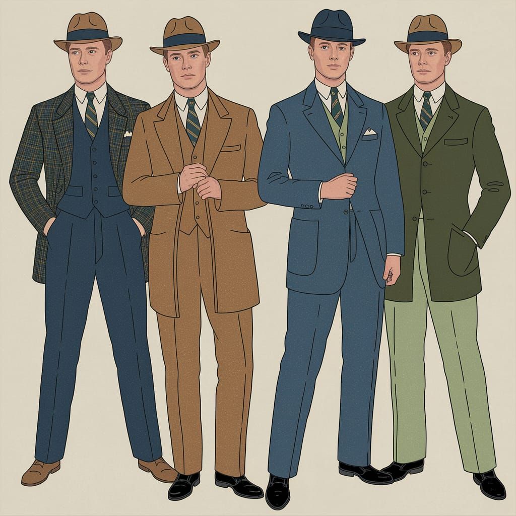 1950s Menswear Reimagined in an Impressionist Style