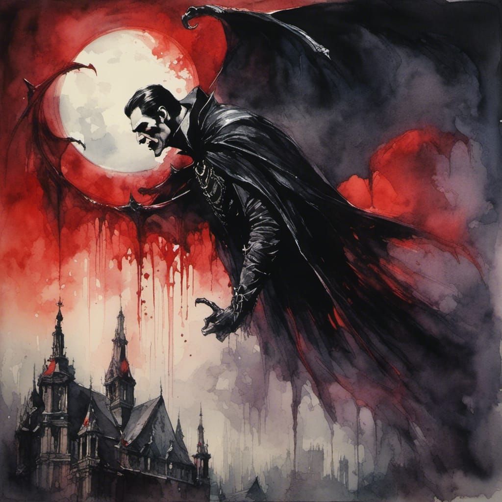 Vampires with Fangs in Dark Fantasy Style