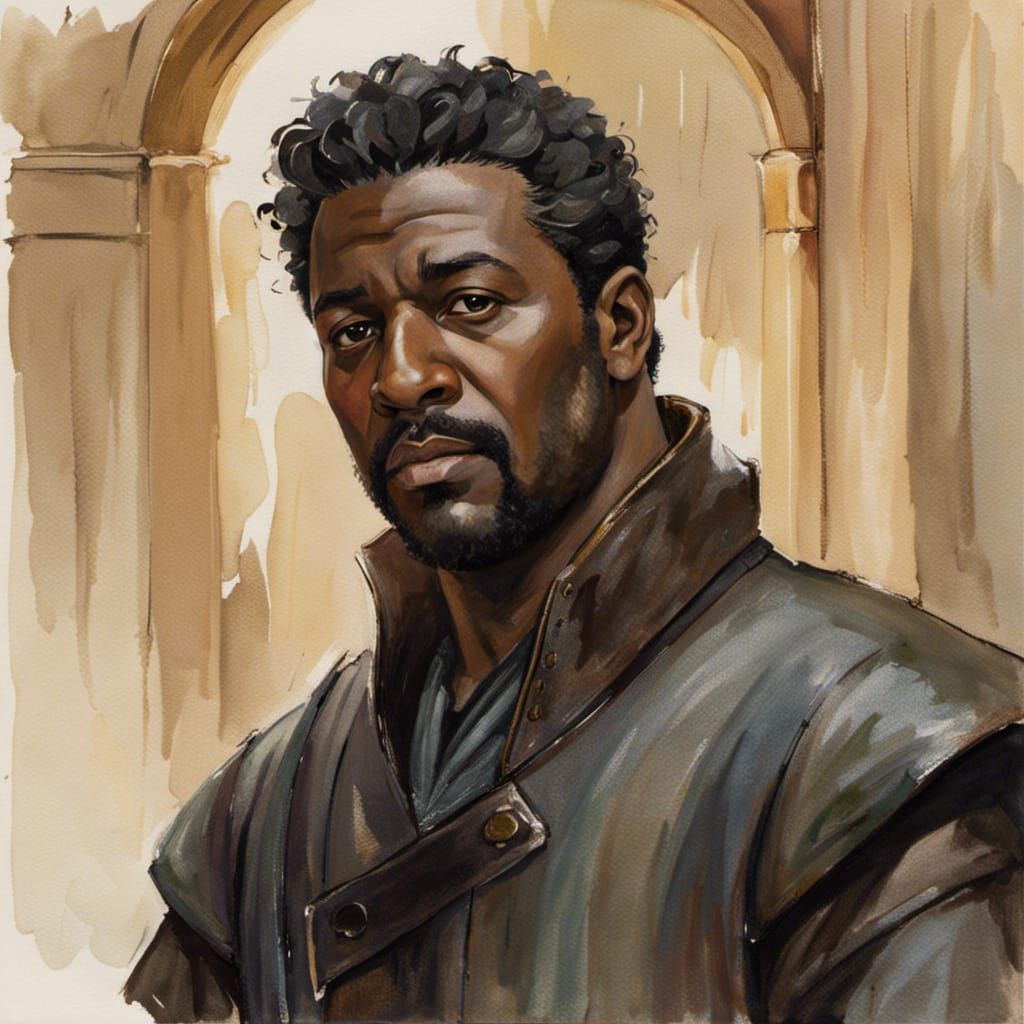 Fantasy Bounty Hunter in Ghibli Watercolor Style