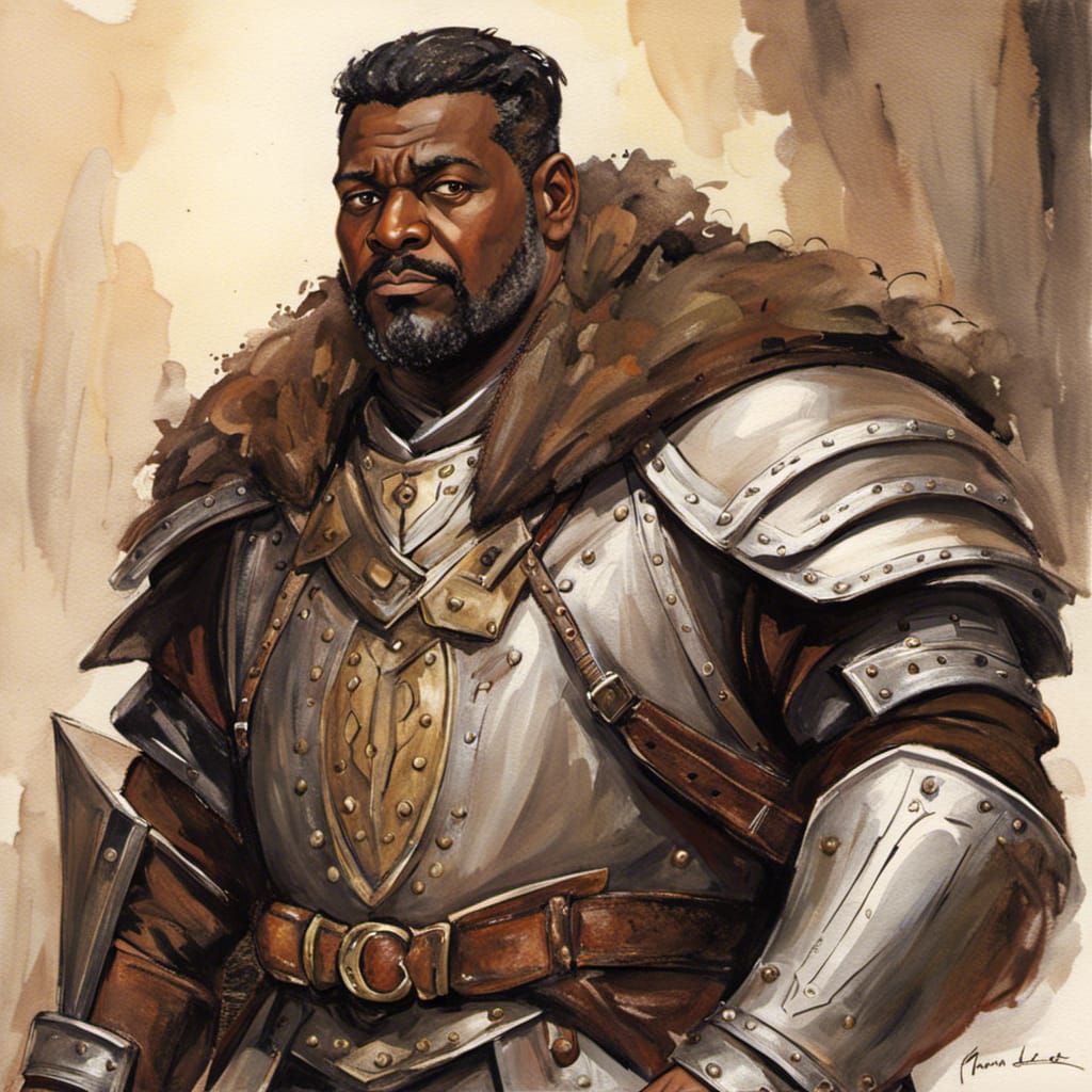 Lord in Medieval Fantasy Watercolor Painting