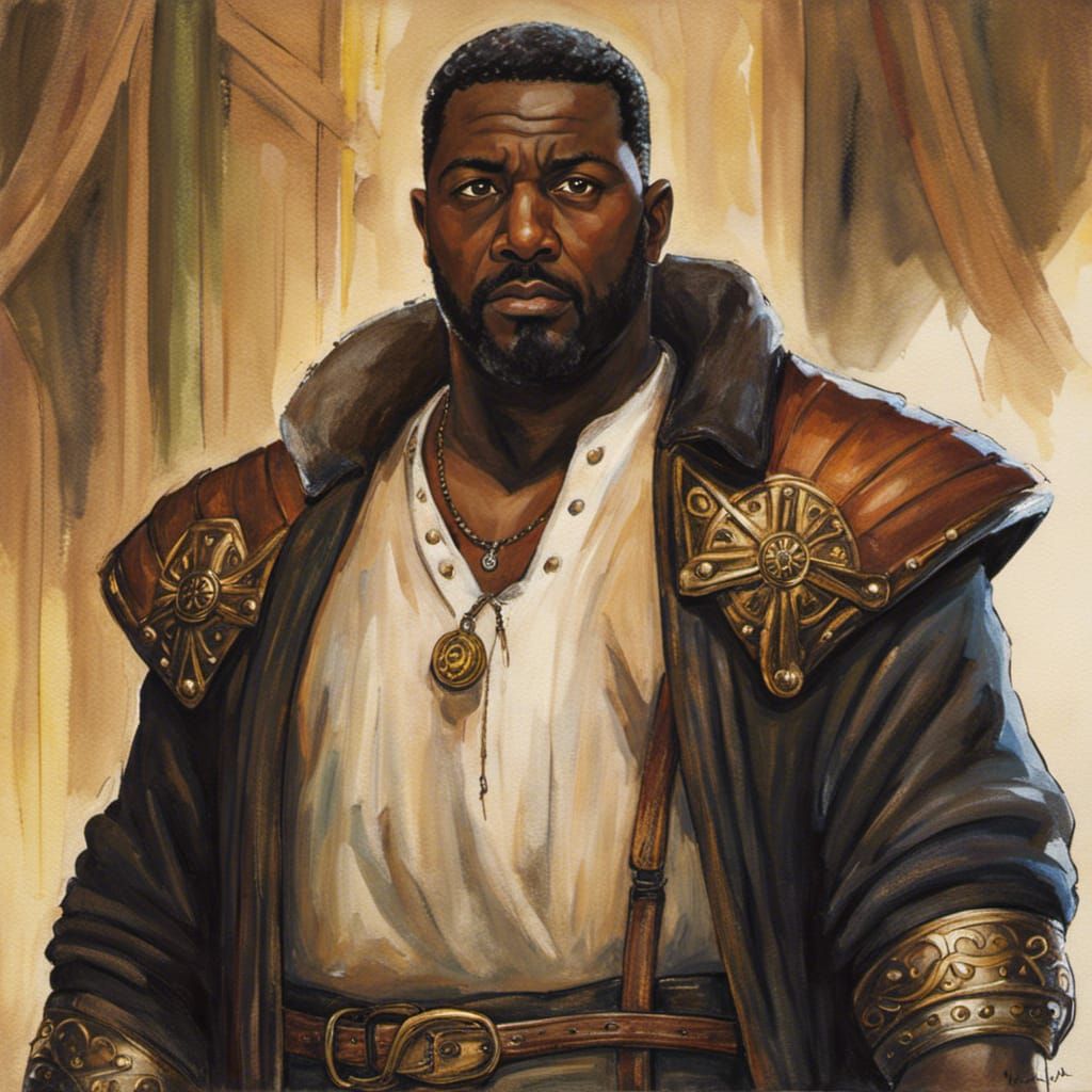 Chubby Pirate Captain in Studio Ghibli Watercolor