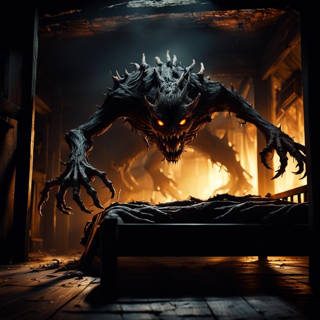 Shadowy Monster Emerges: Dark Fantasy Matte Painting