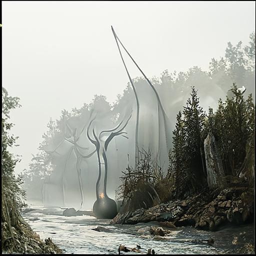 Misty Hollow with Threatening Darkness: Dark Fantasy