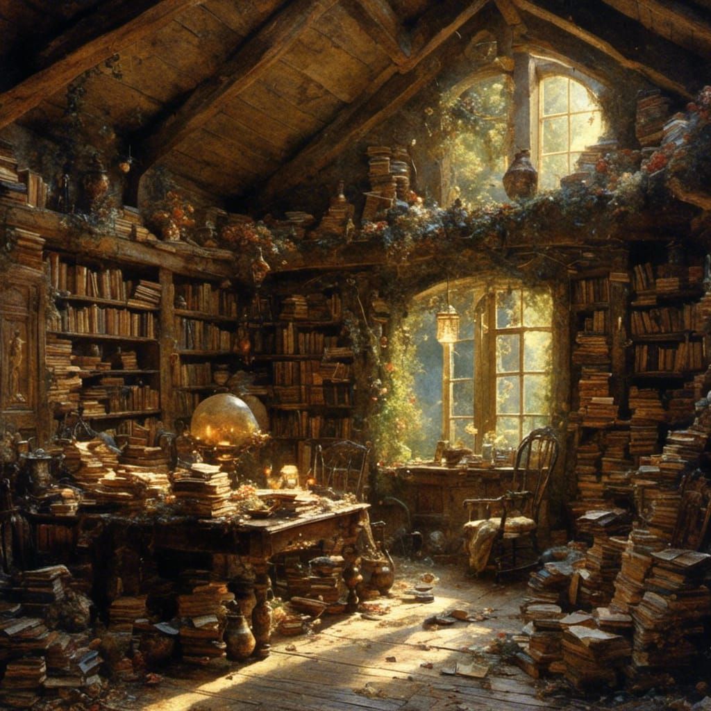 Fantasy House Overflowing with Books
