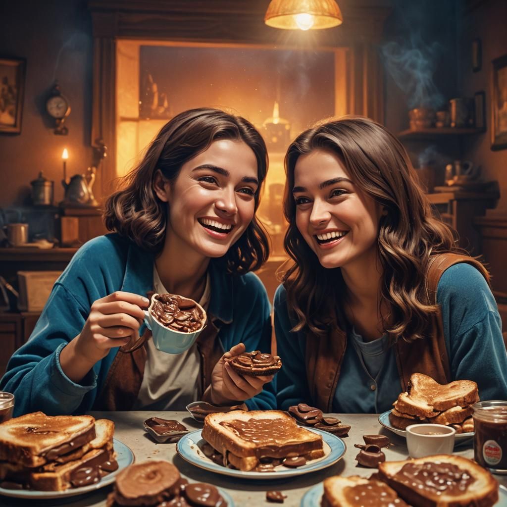 Friends Sharing Toast: Warm Nostalgic Film Still