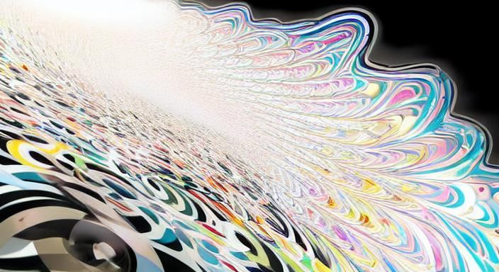 Kaleidoscopic Garden River in Takashi Murakami Style