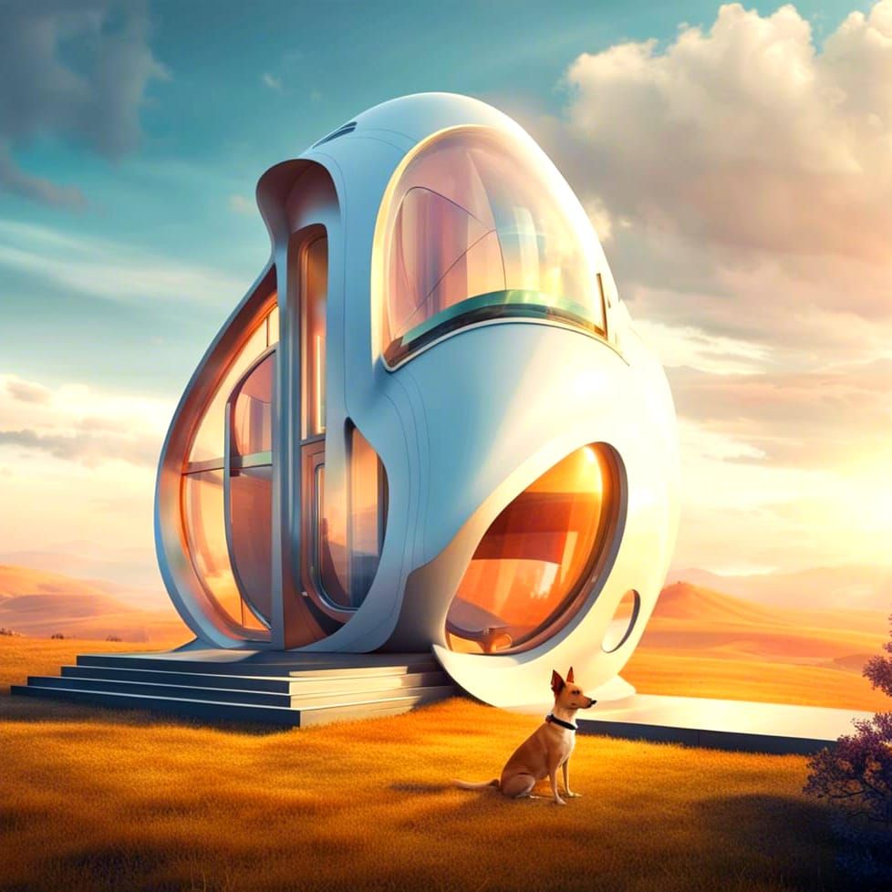 Futuristic Palatial Dog House in Avant-Garde Style