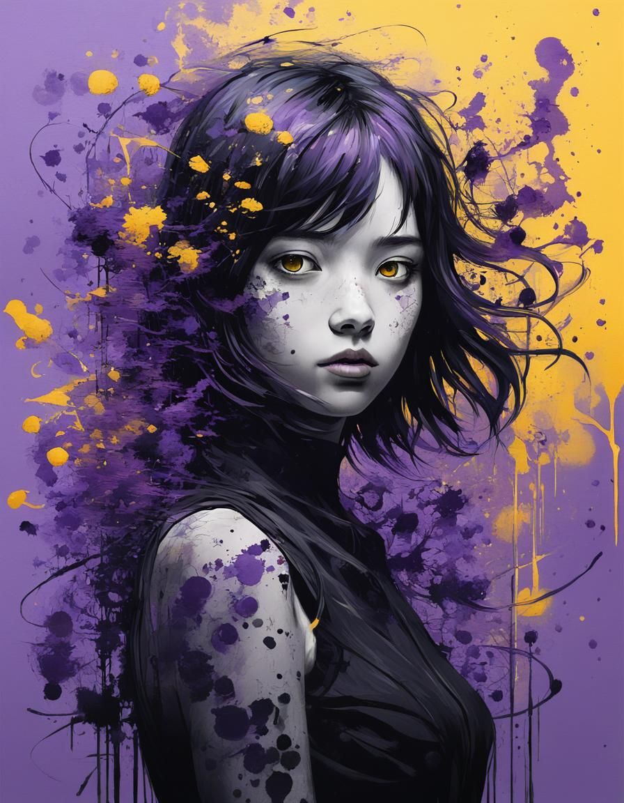 Minimalist Portrait of Jane Jay in Anime Style