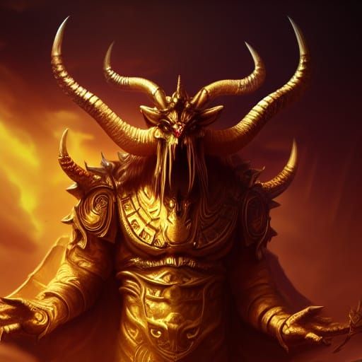 Golden Demon King of Greed: Fantasy Art