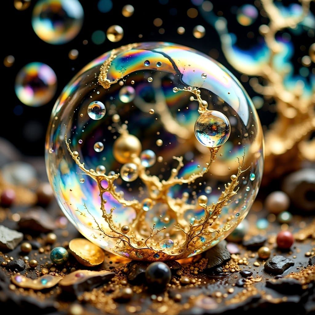 Hyper Realistic Bubble with Musical Notes