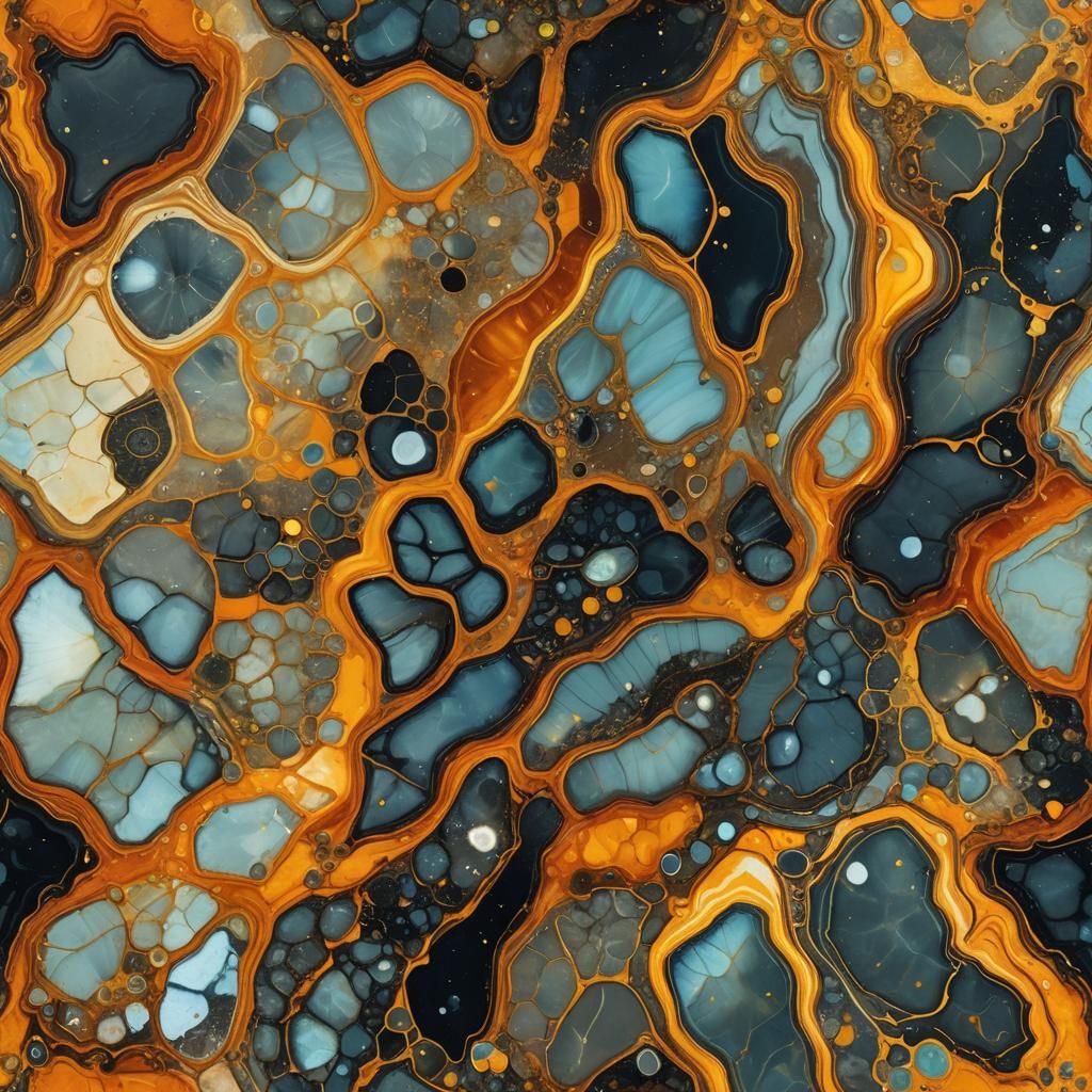 Macro Cross-Section of Bumblebee Jasper in Abstract Style