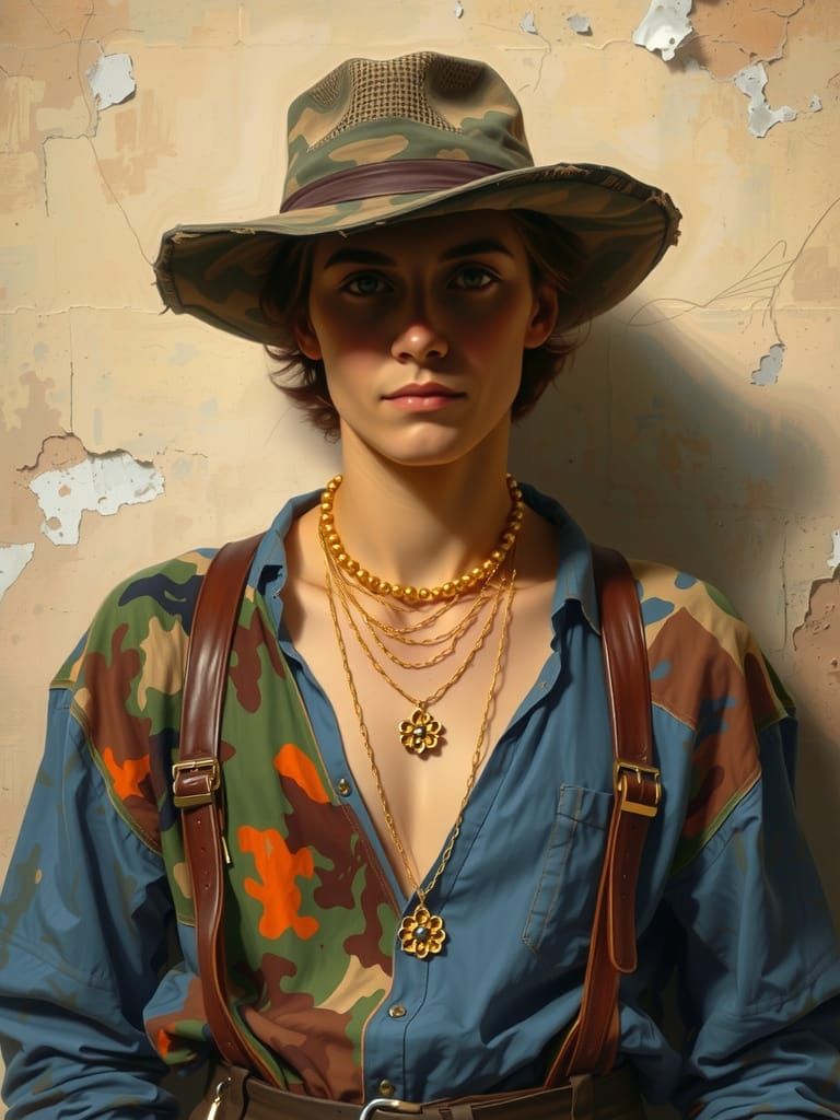 Oil Painting Portrait of an Adventurer with Obscured Face