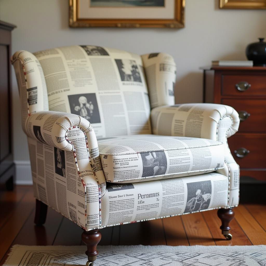 Newsprint upholstery