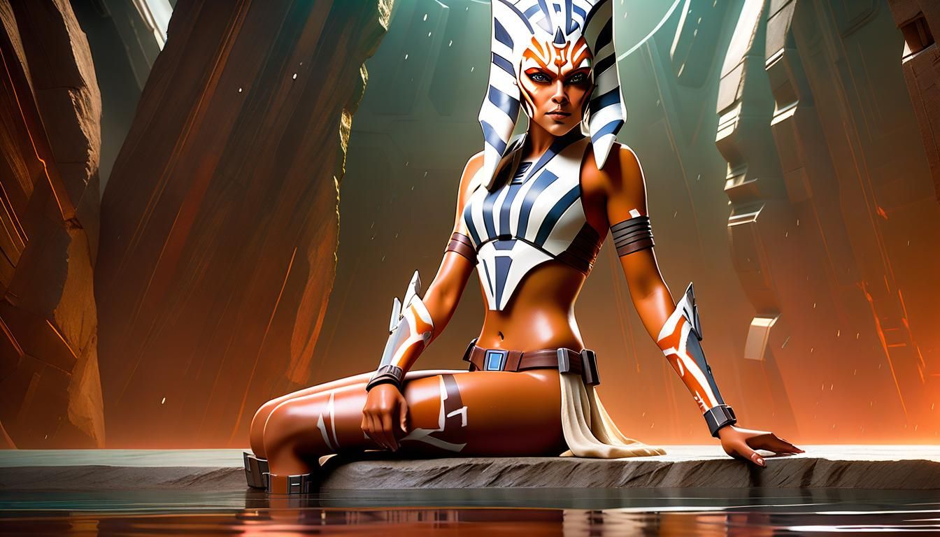 Hyperrealistic Ahsoka Tano in Transparent Bikini
